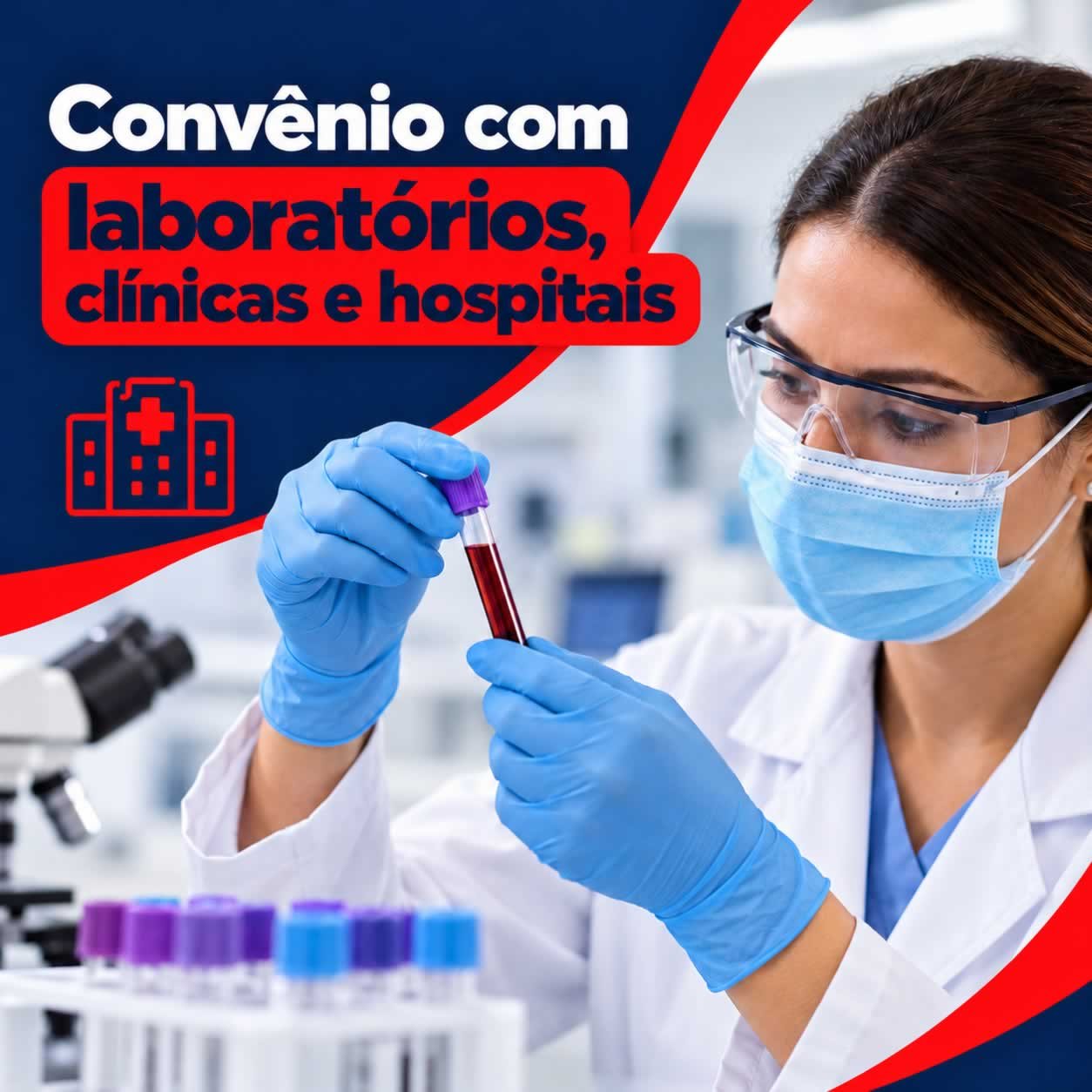 Convênio com laboratórios, clínicas e hospitais