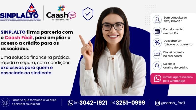 SINPLALTO firma parceria com Caash Fácil para ampliar acesso a crédito aos associados